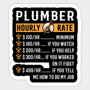 Plumber - Plumber Hourly Rate Sticker